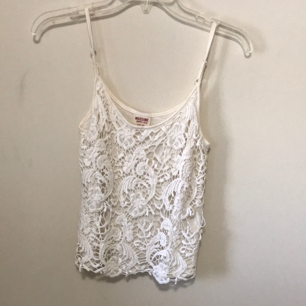 Lace white tank